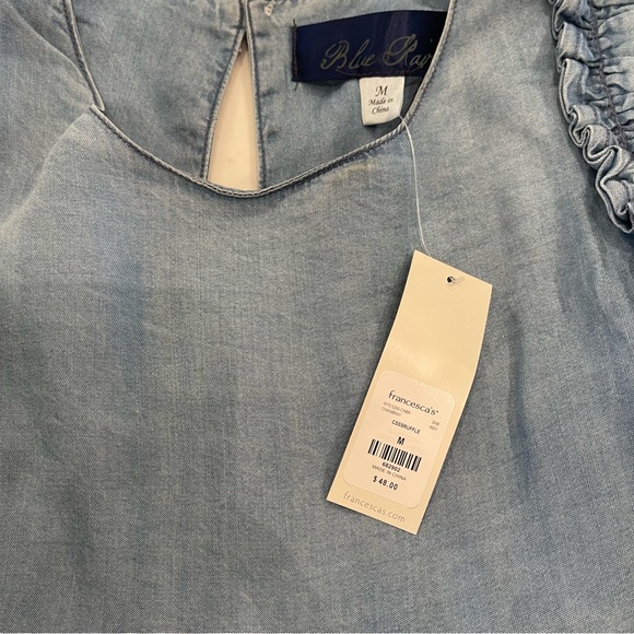 NWT Francesca’s Blue Rain denim/chambray knee knee length dress - Picture 6 of 13